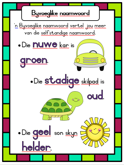 Graad 4 Afrikaans – Byvoeglike Naamwoorde 1 – Easy School – Laerskool ...